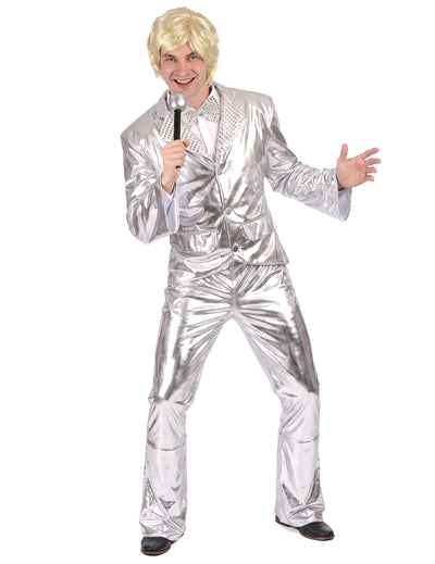 Disfarce Disco Prateado brilhante homem