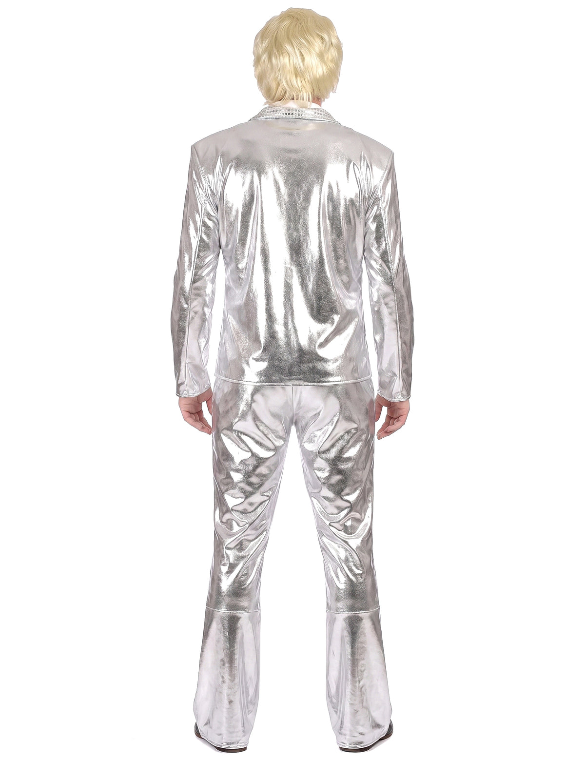 Disfarce Disco Prateado brilhante homem