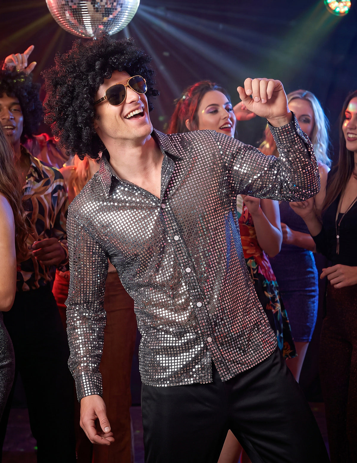 Disfarce de Disco prateado para homem