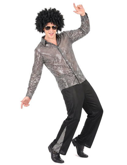 Disfarce de Disco prateado para homem