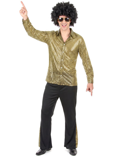 Disfarce disco dourado homem