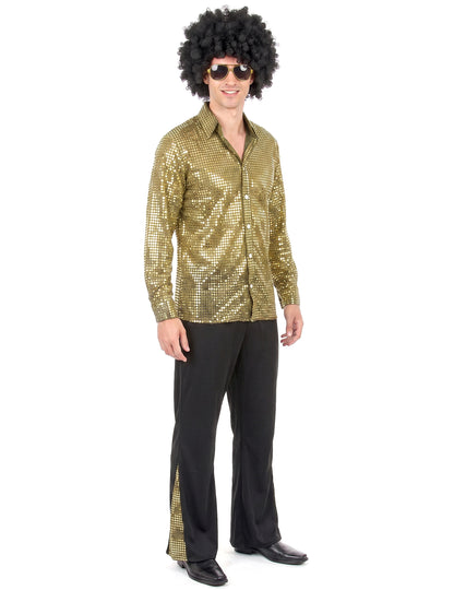 Disfarce disco dourado homem