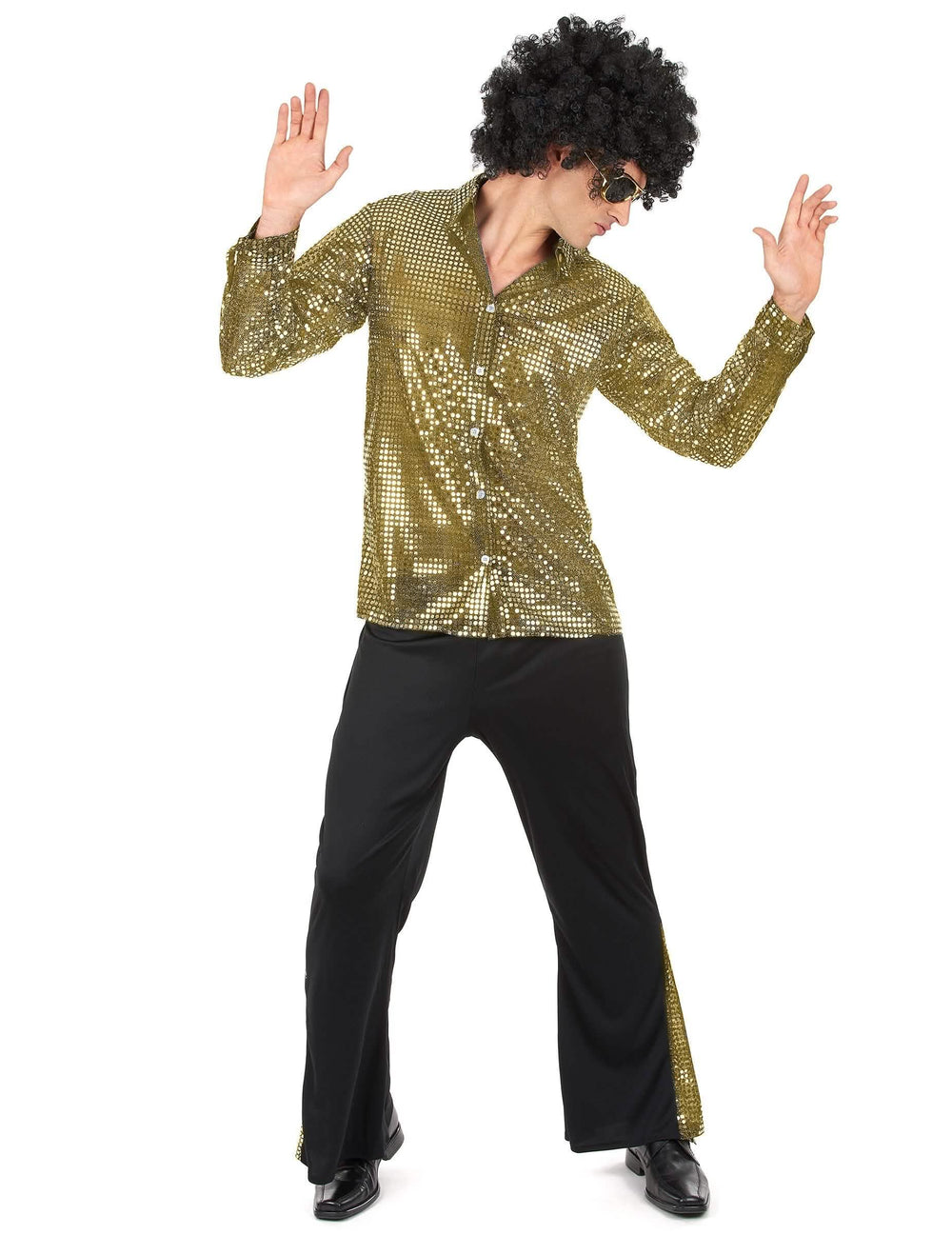 Vue de face du déguisement de couple disco