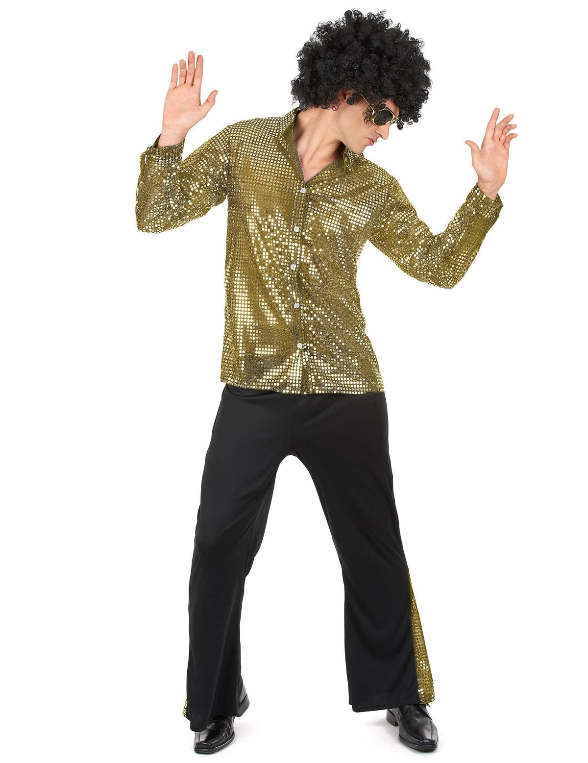 Vue de face du déguisement de couple disco