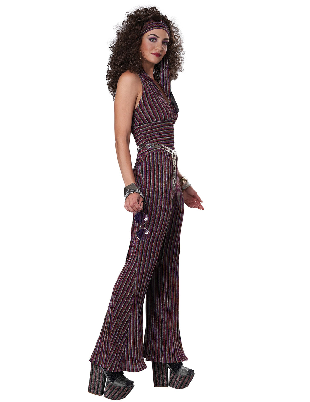 Vue de profil du déguisement disco dos nu