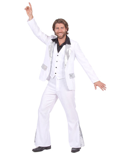 Disfarce disco homem branco e prateado