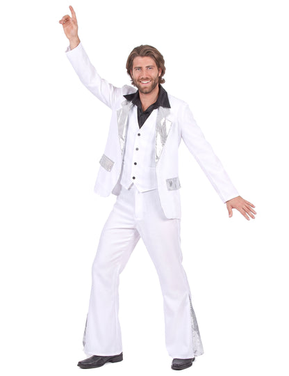 Disfarce disco homem branco e prateado