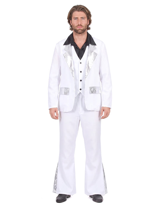 Disfarce disco homem branco e prateado