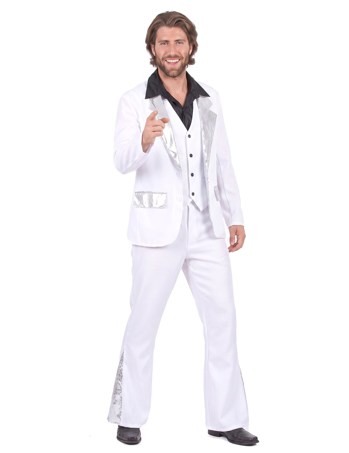 Disfarce disco homem branco e prateado