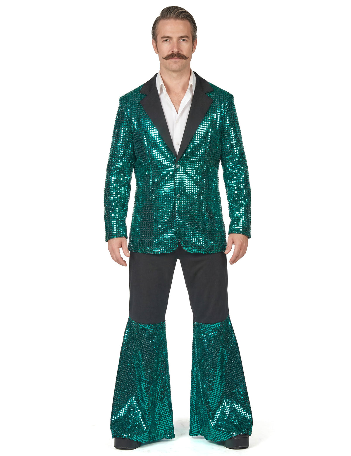 Vue de face du déguisement disco pour homme