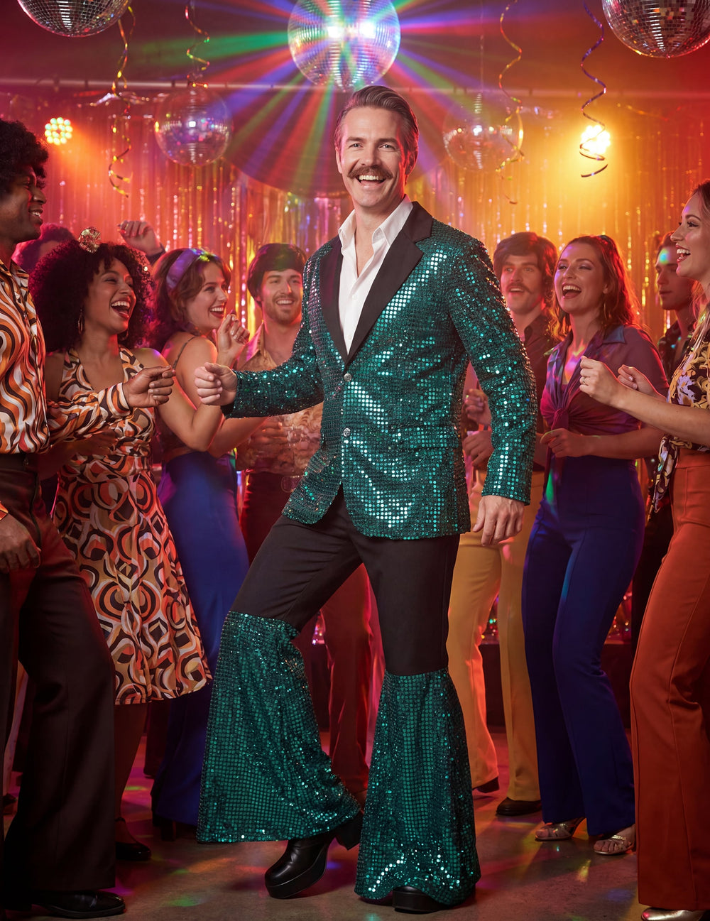 Mise en situation du déguisement disco pour homme