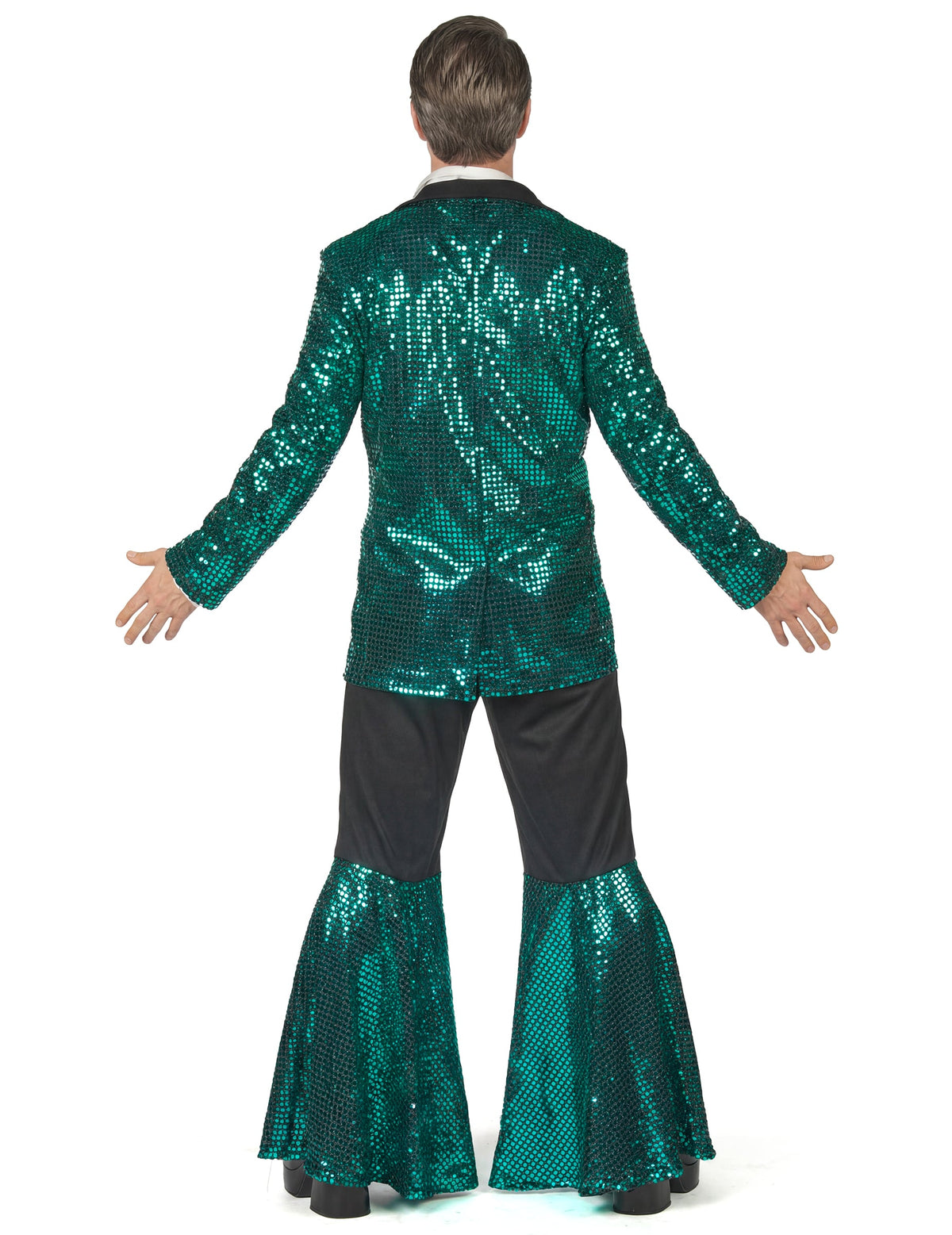 Vue de dos du déguisement disco pour homme