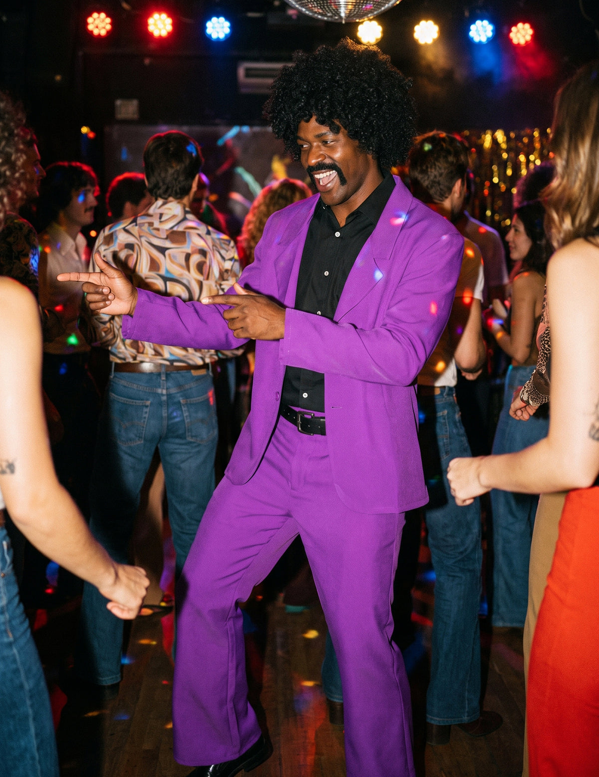 Disfarce disco violeta para homem