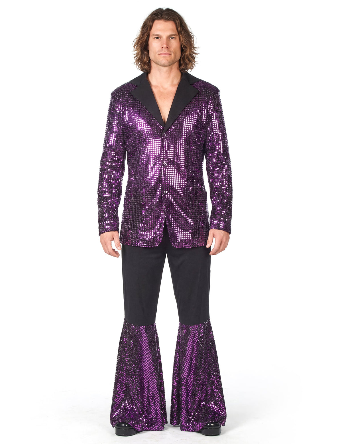 Vue d'ensemble du déguisement disco pour homme