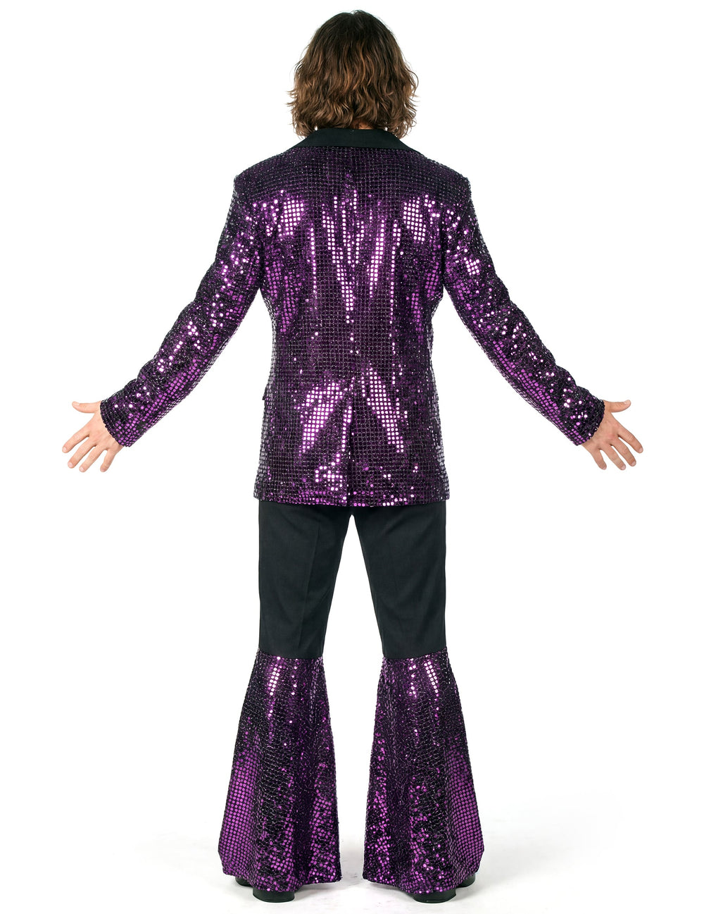 Vue de dos du déguisement disco pour homme