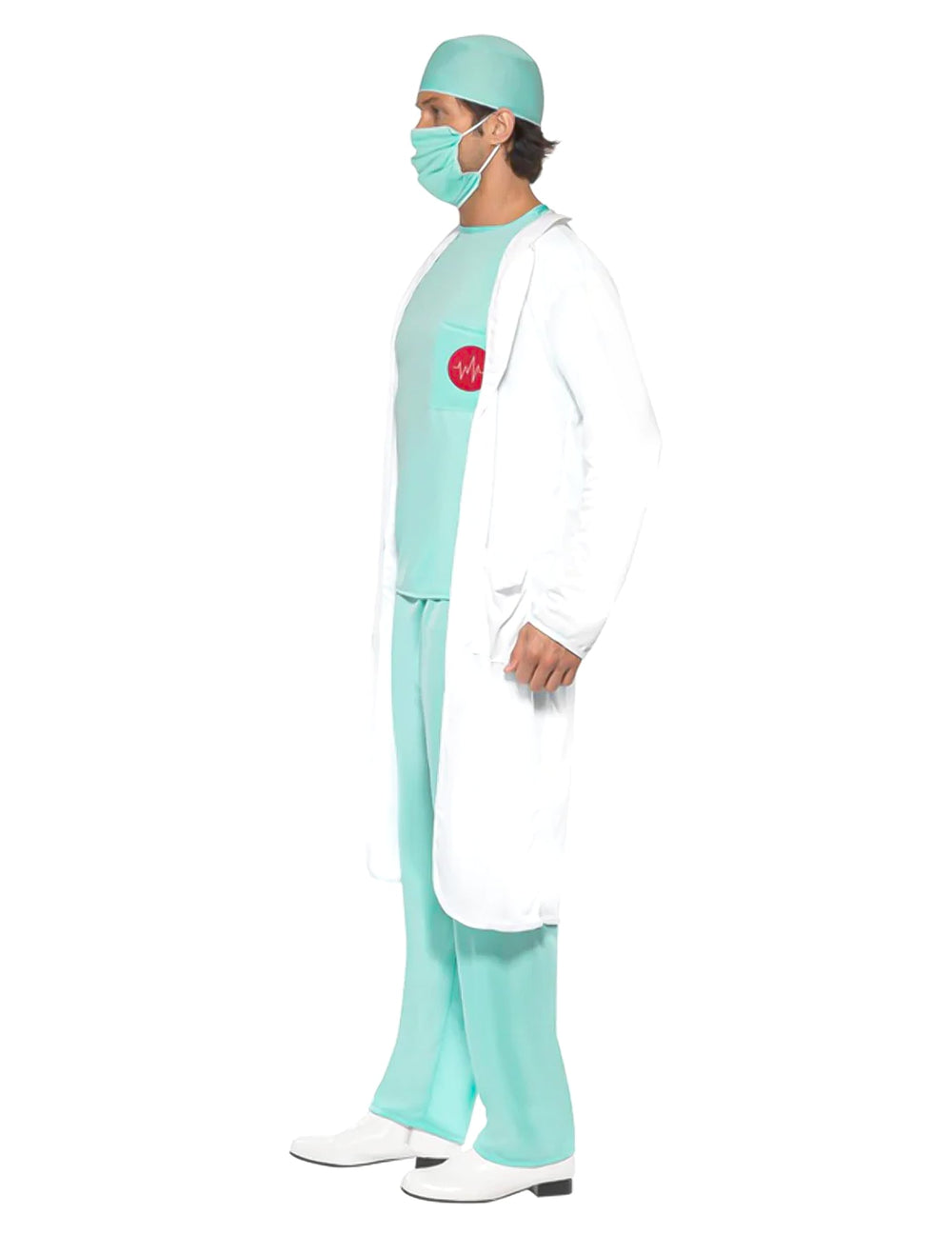 Vue de profil du déguisement de docteur pour homme