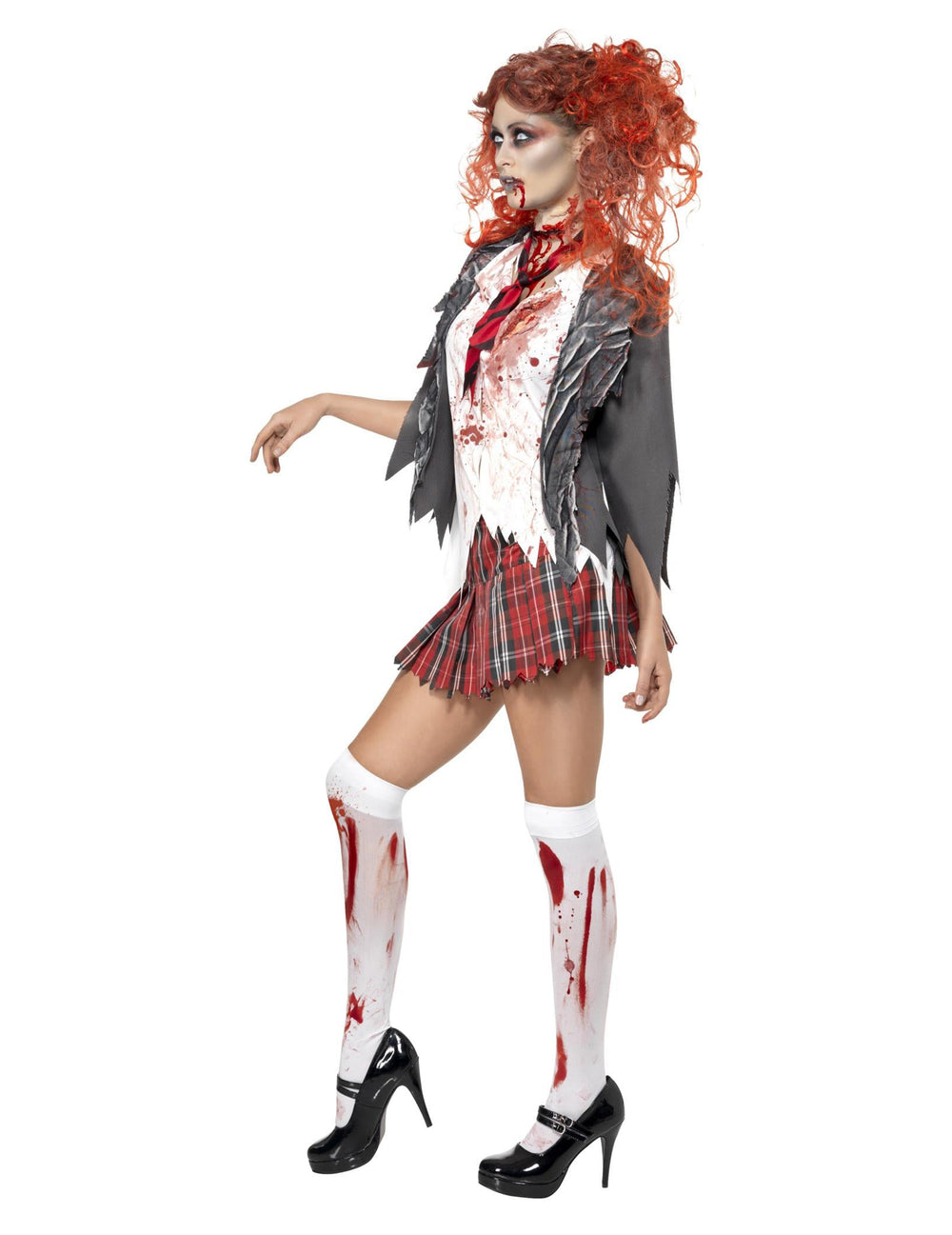 Vue de profil du déguisement écolière zombie Halloween
