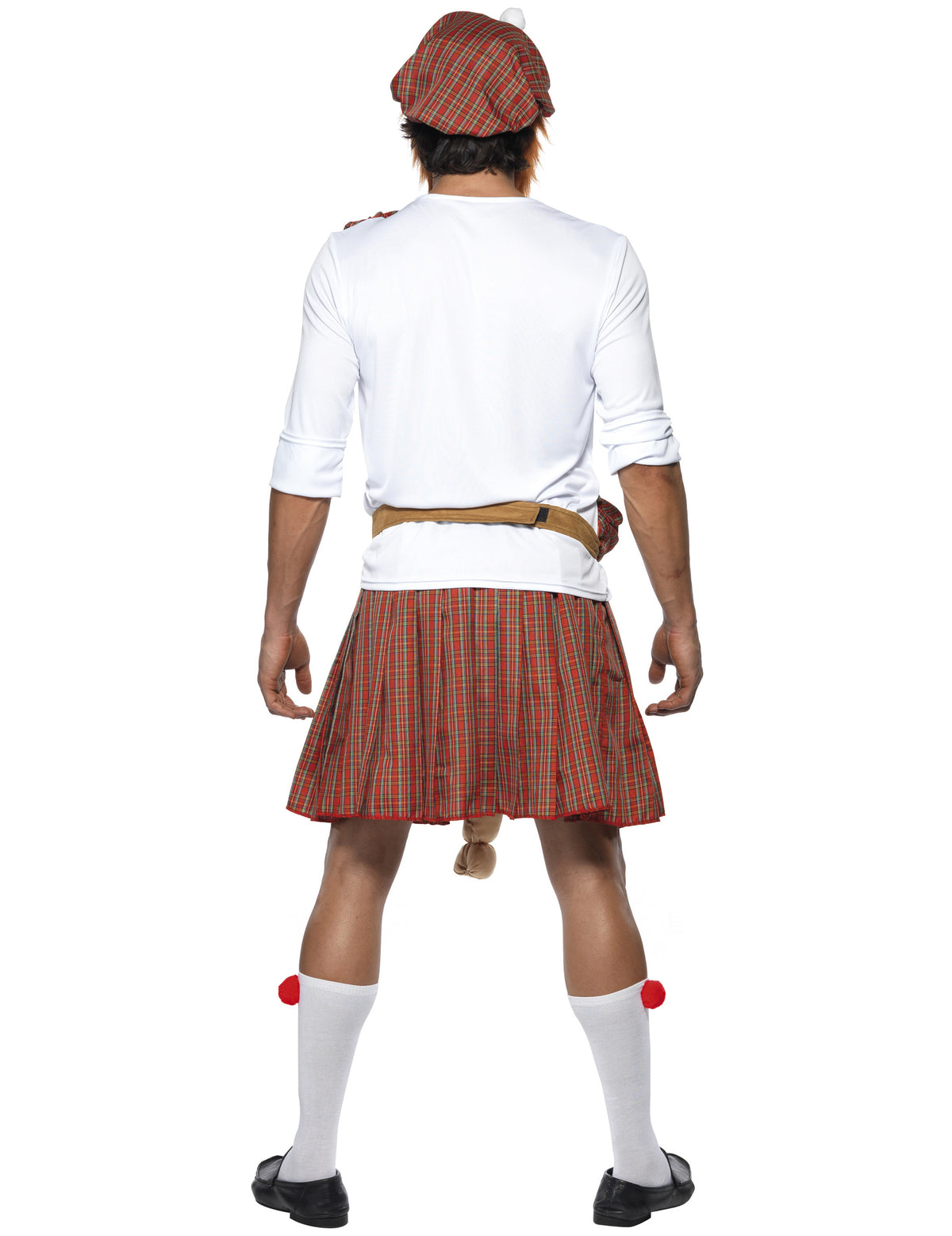 Vue de dos du déguisement humoristique écossais pour homme