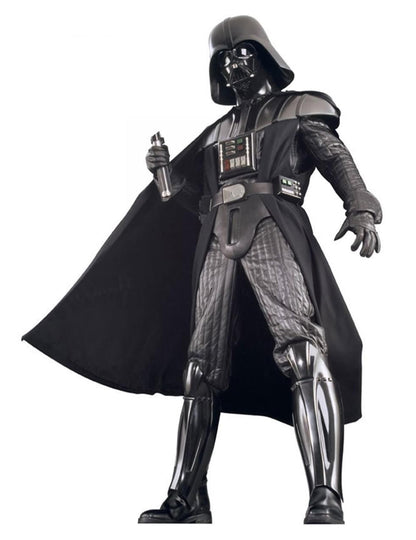 Vue en contre-plongée du déguisement édition collector Dark Vador Star Wars