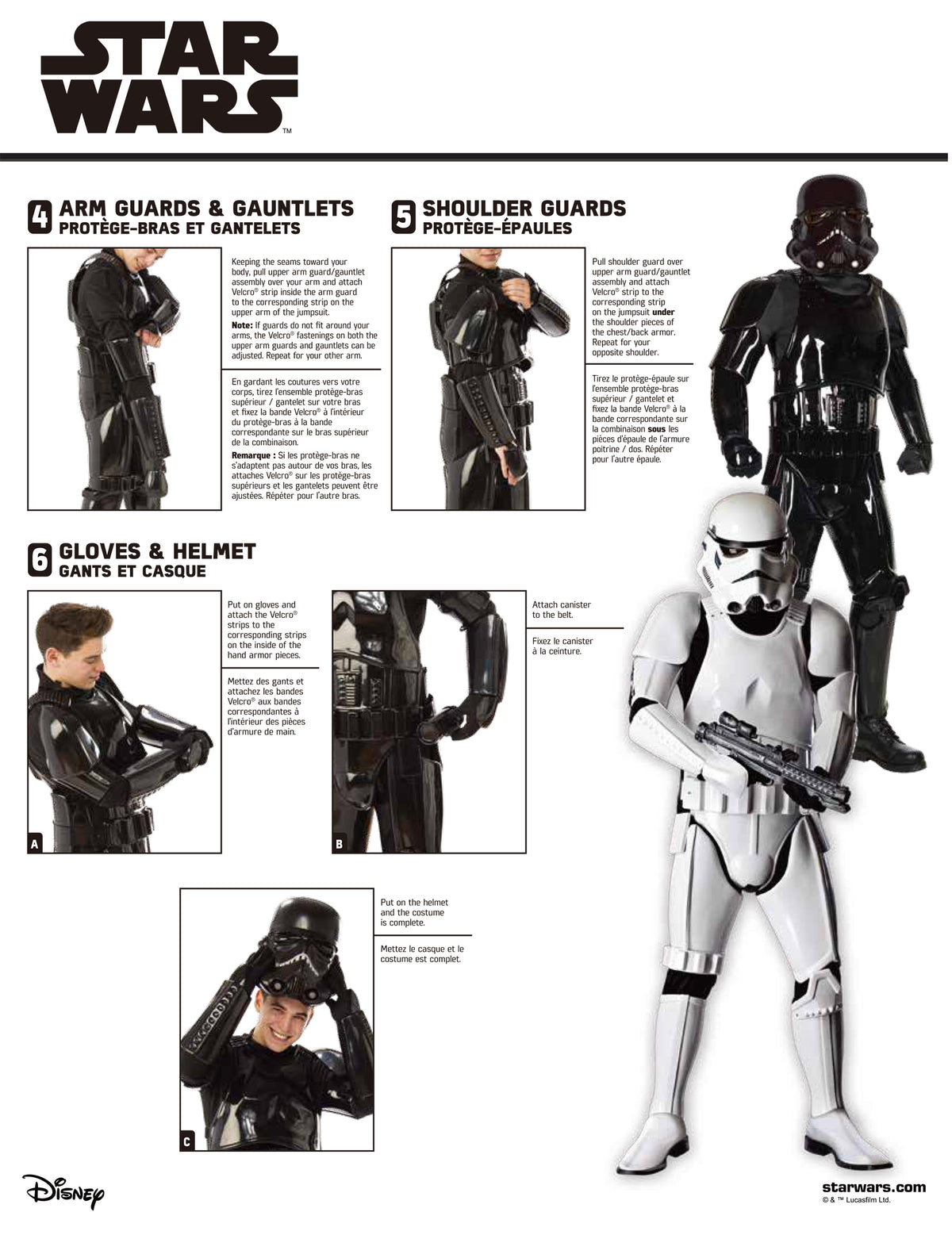 Vue détaillée des accessoires du déguisement édition collector Stormtrooper Star Wars