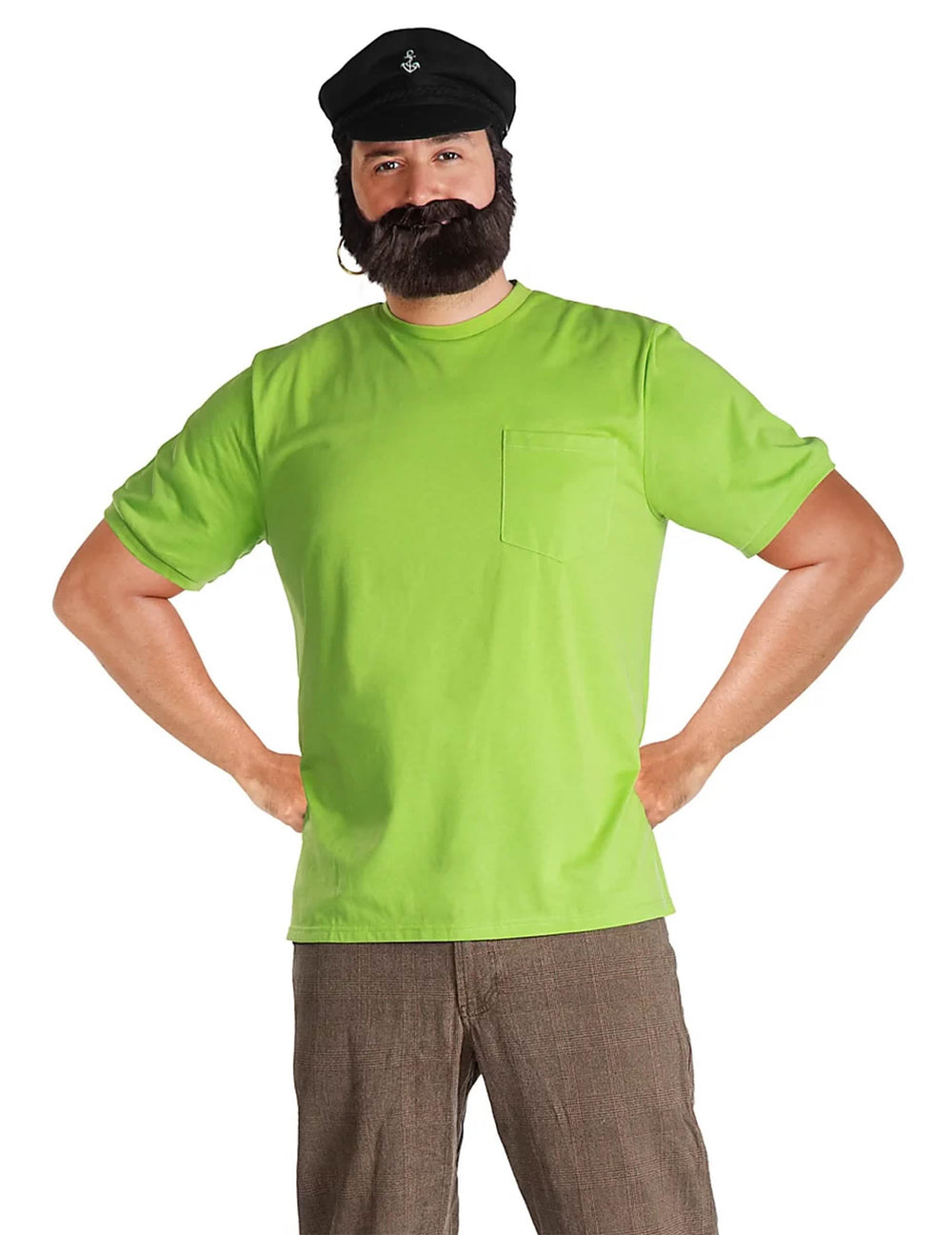 Fato de Efraim Fifi Brindacier™ para homem verde com chapéu e barba