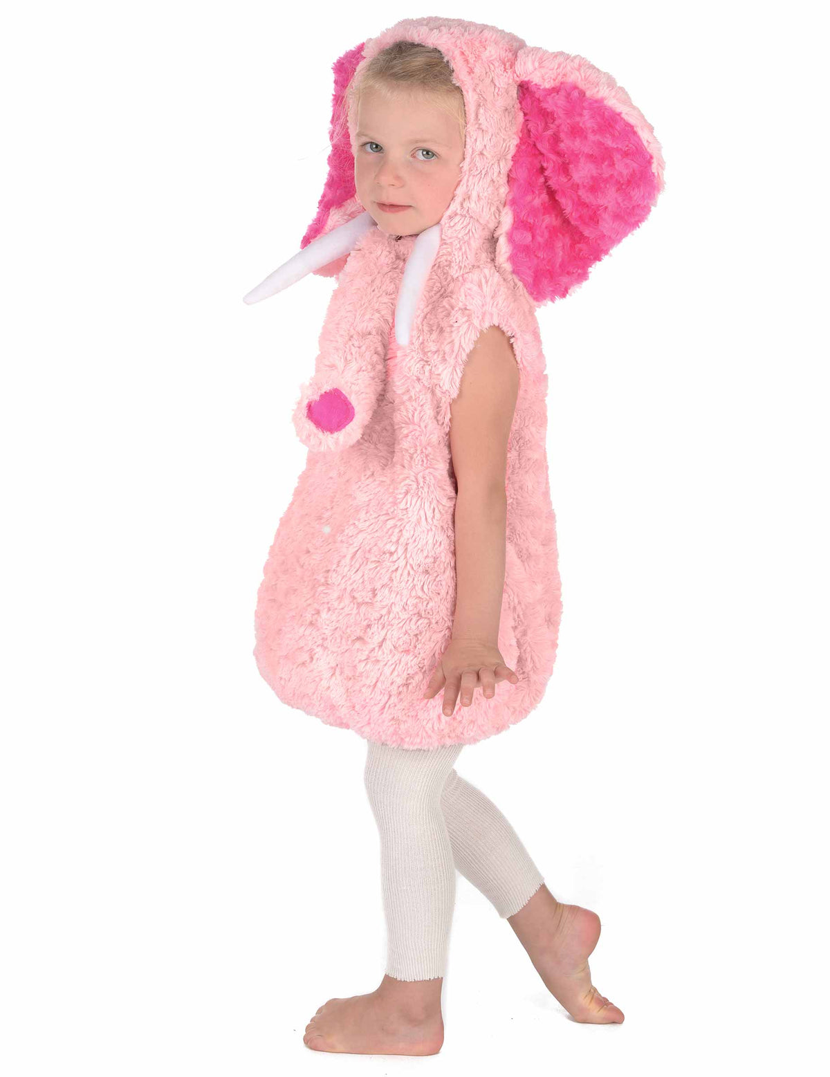 Vue de profil du déguisement éléphant pour enfant rose