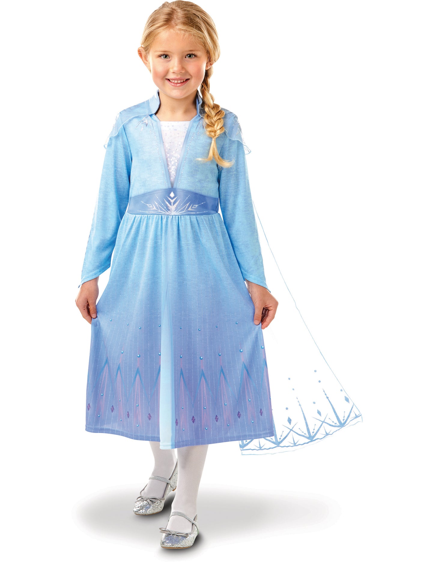 Déguisement Elsa La Reine des neiges 2 pour fille bleu ciel avec cape