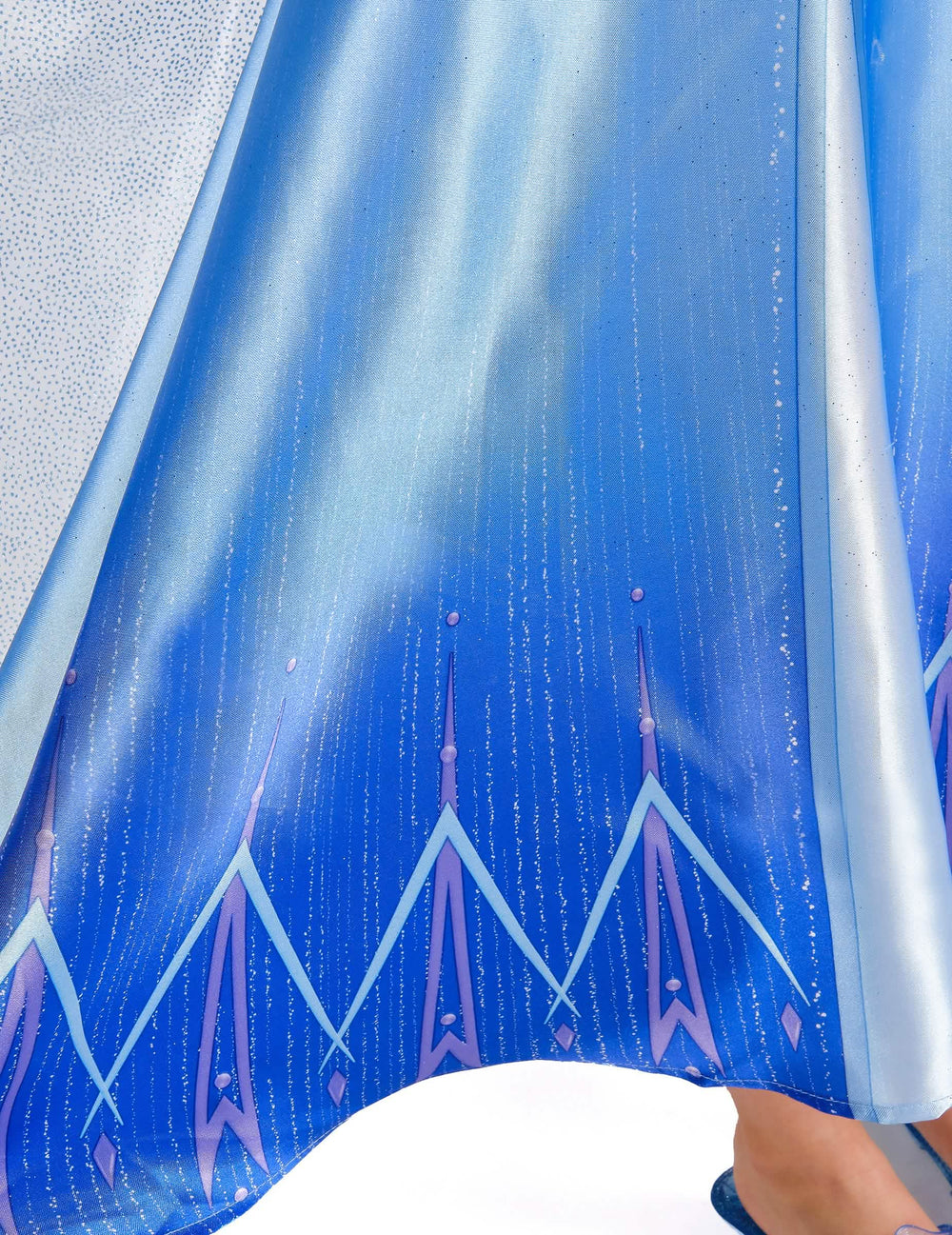 Détail des motifs du bas du déguisement Elsa Reine des Neiges 2 classique
