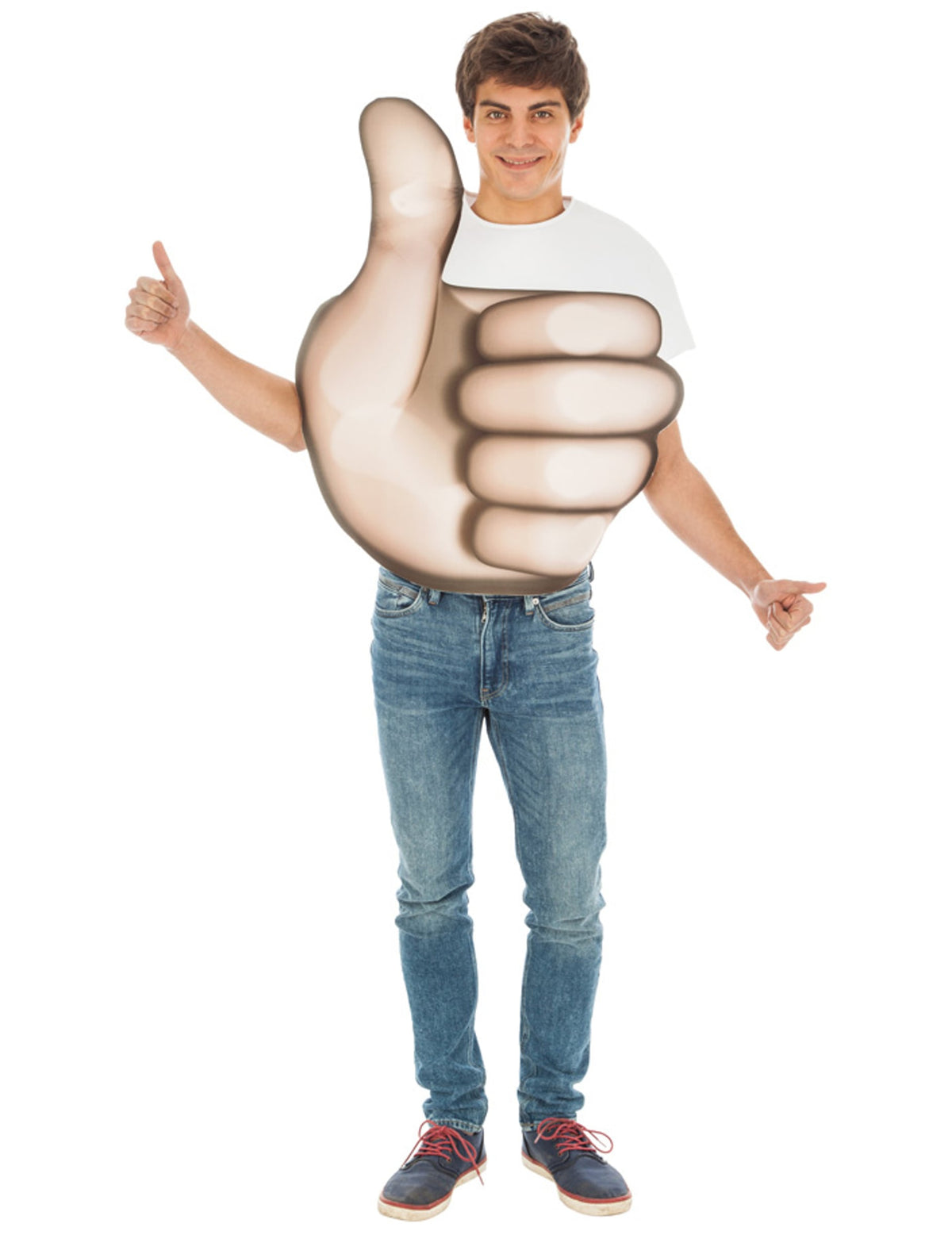 Déguisement Emoji pouce™ pour adulte beige
