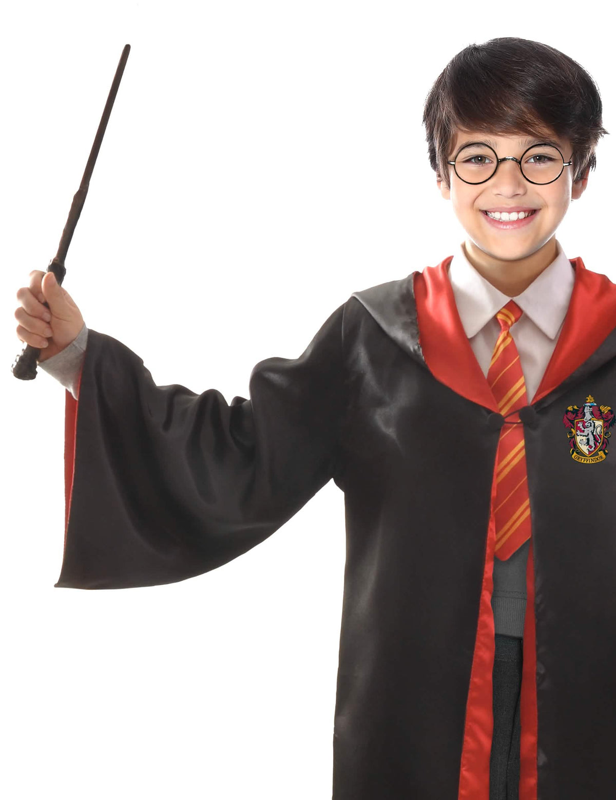 Grande plano do busto do disfarce e acessório Harry Potter