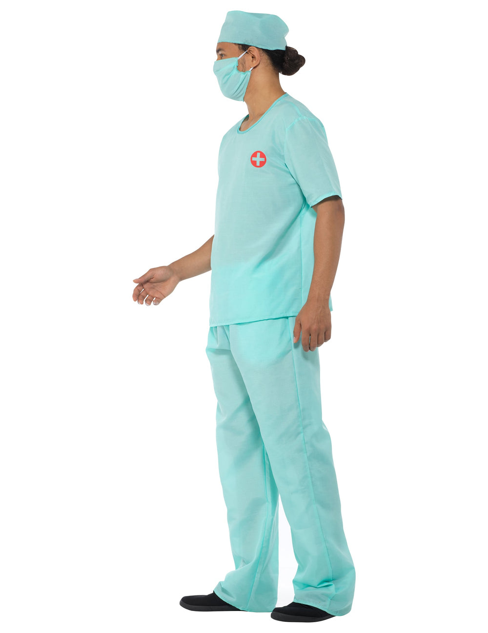 Vue de profil du déguisement et accessoires docteur chirurgien