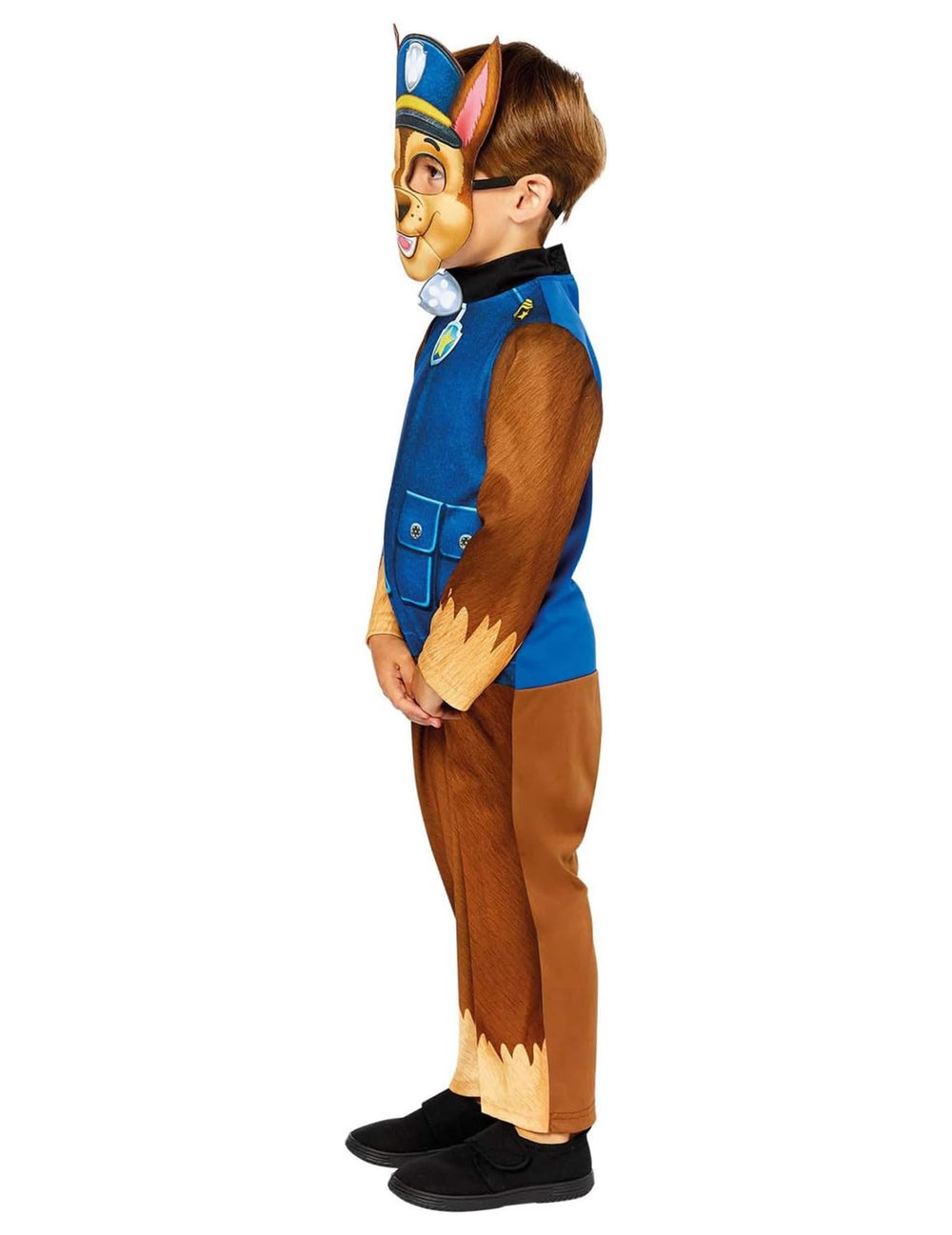 Vue de profil du déguisement et masque Chase Pat'Patrouille