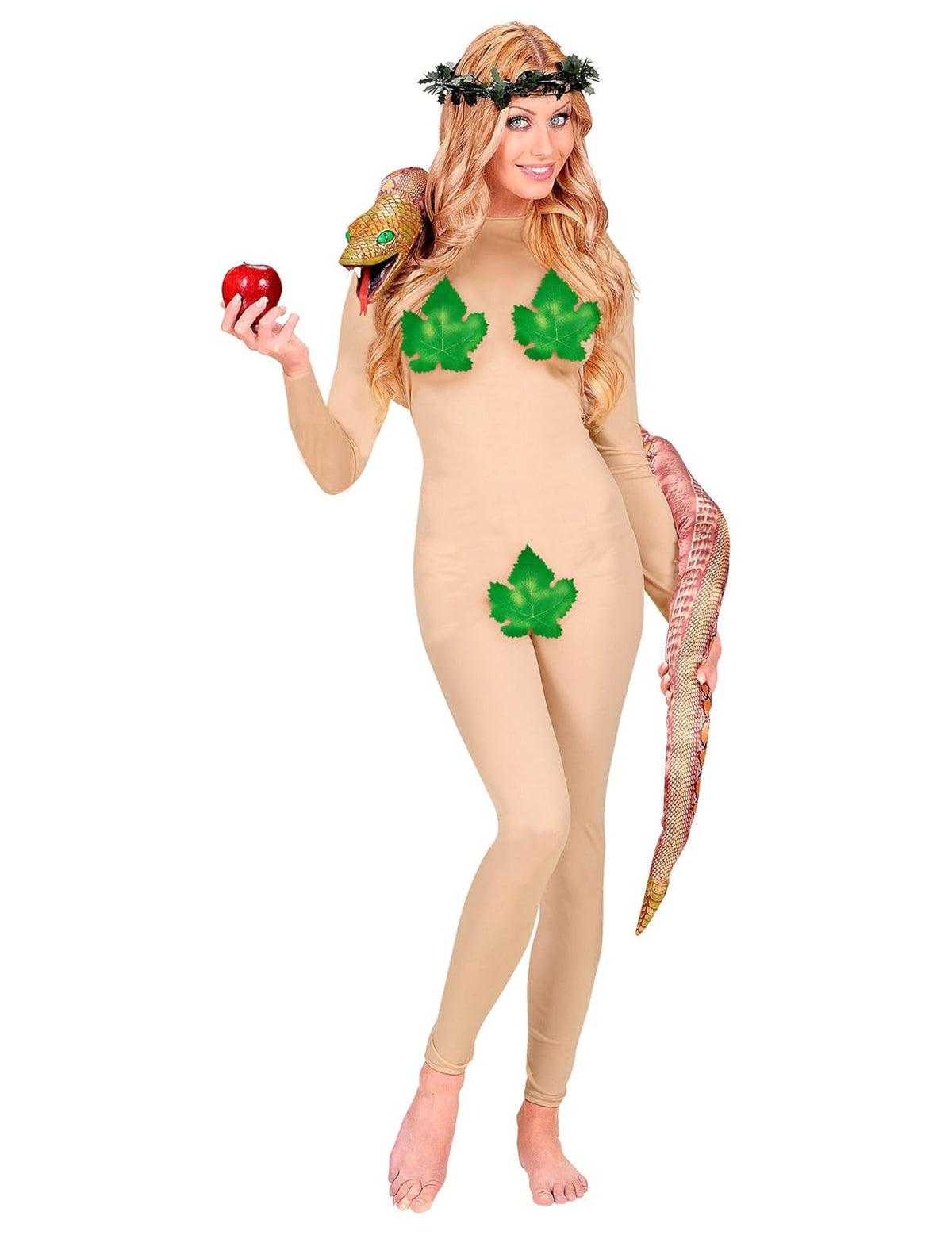 Accessoires serpent et pomme du déguisement d'Ève sexy pour femme
