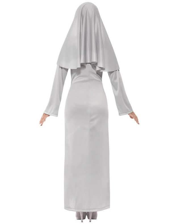 Vista traseira do disfarce de fantasma religiosa para mulher