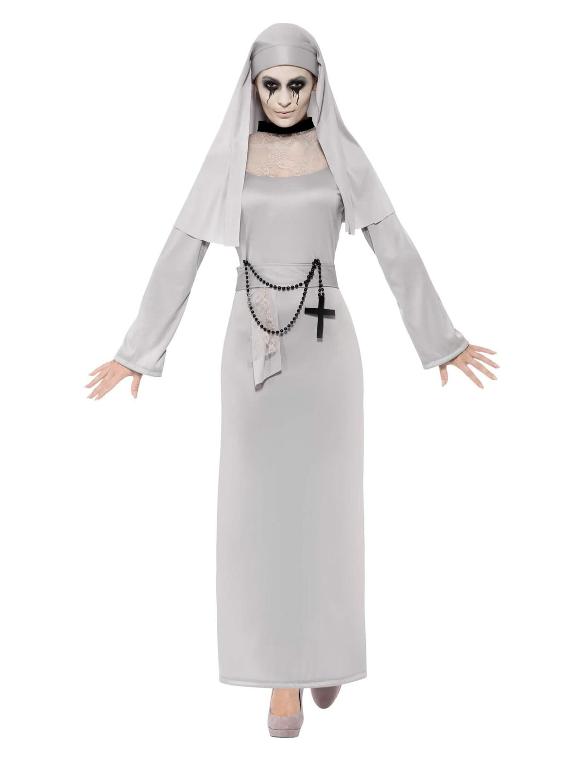 Vista frontal do fato de fantasma religiosa para mulher