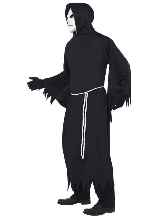 Vue de profil du déguisement de faucheur Halloween pour adulte