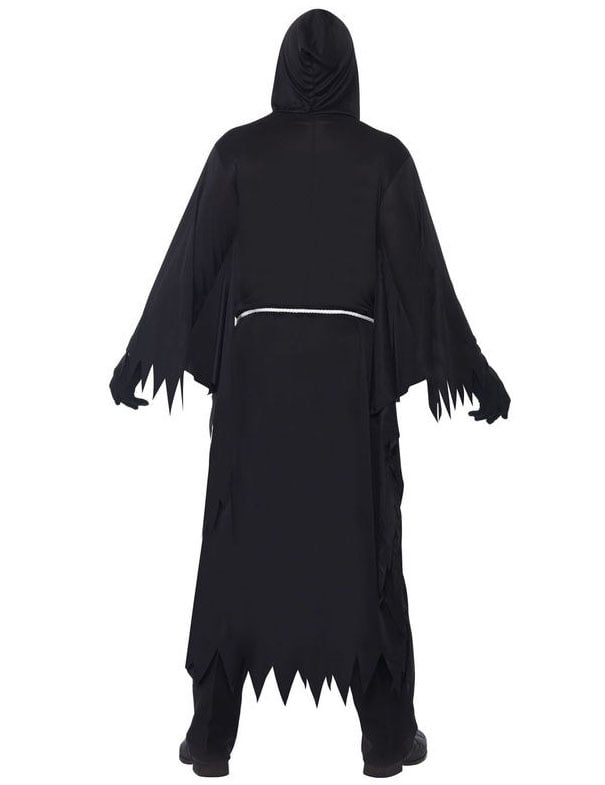 Vue de dos du déguisement de faucheur Halloween pour adulte