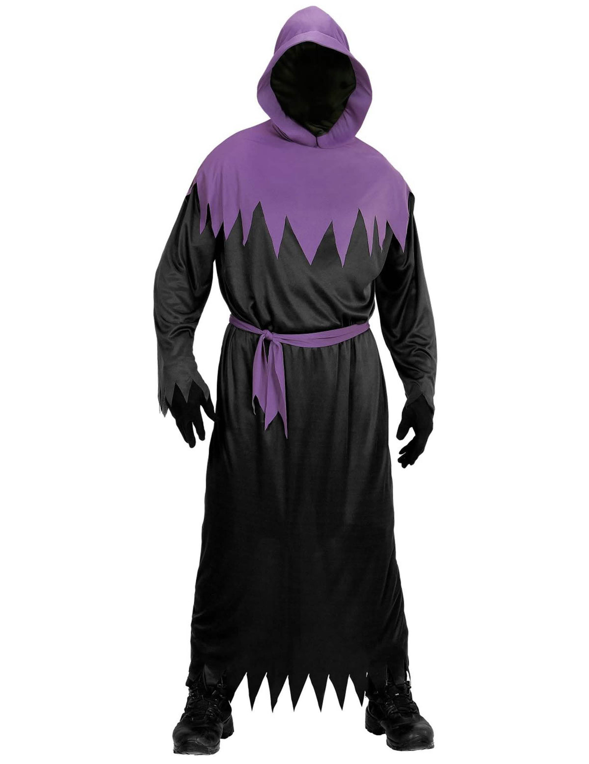 Fato de ceifador para adulto preto e roxo