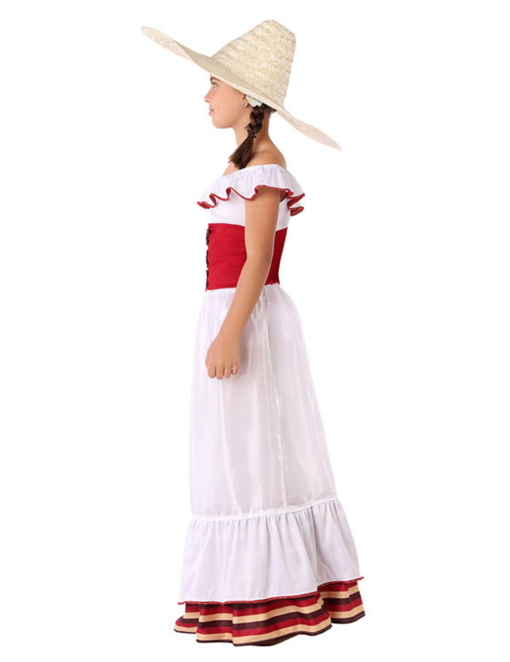 Vue de profil du déguisement de Mexicaine pour fille