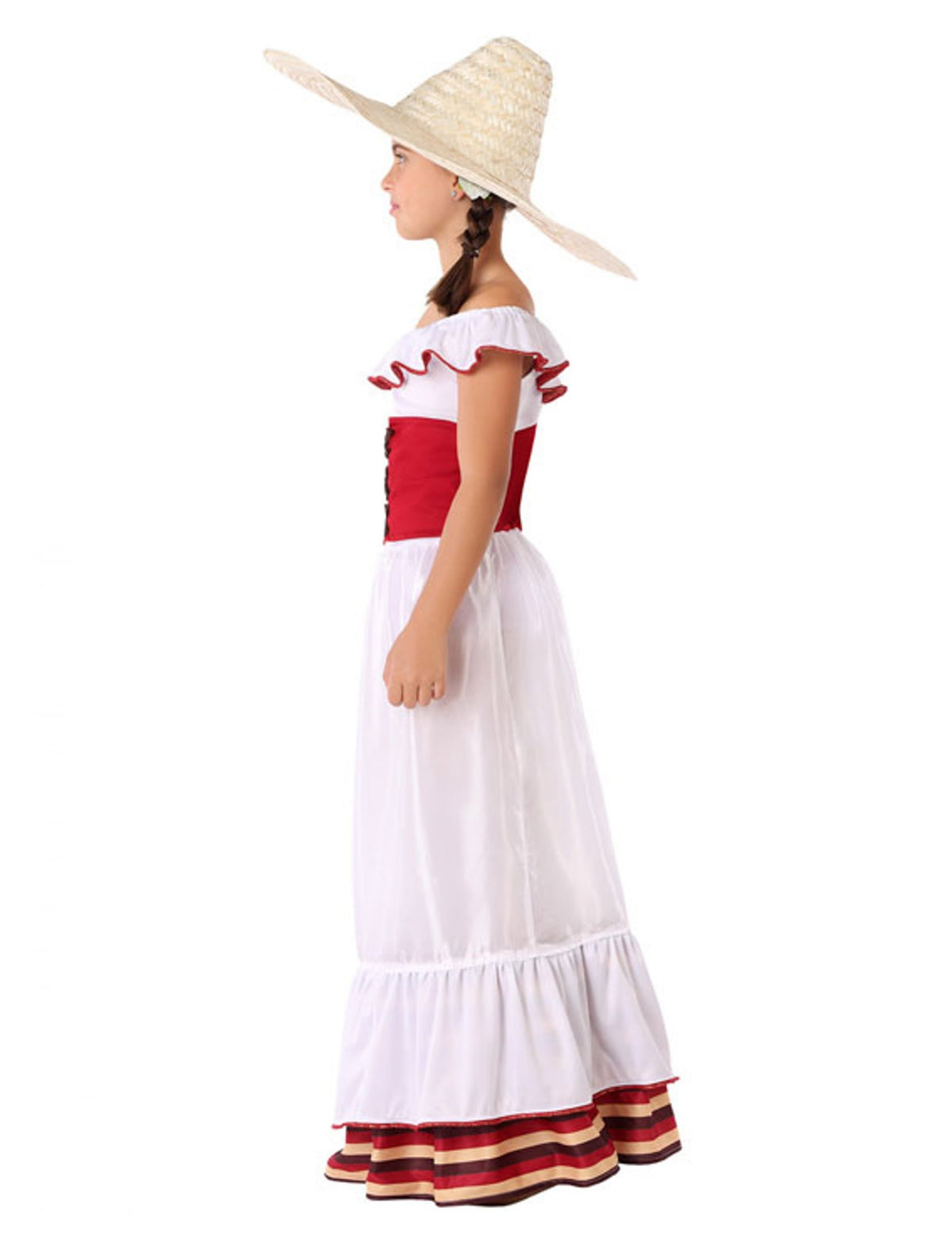 Vue de profil du déguisement de Mexicaine pour fille