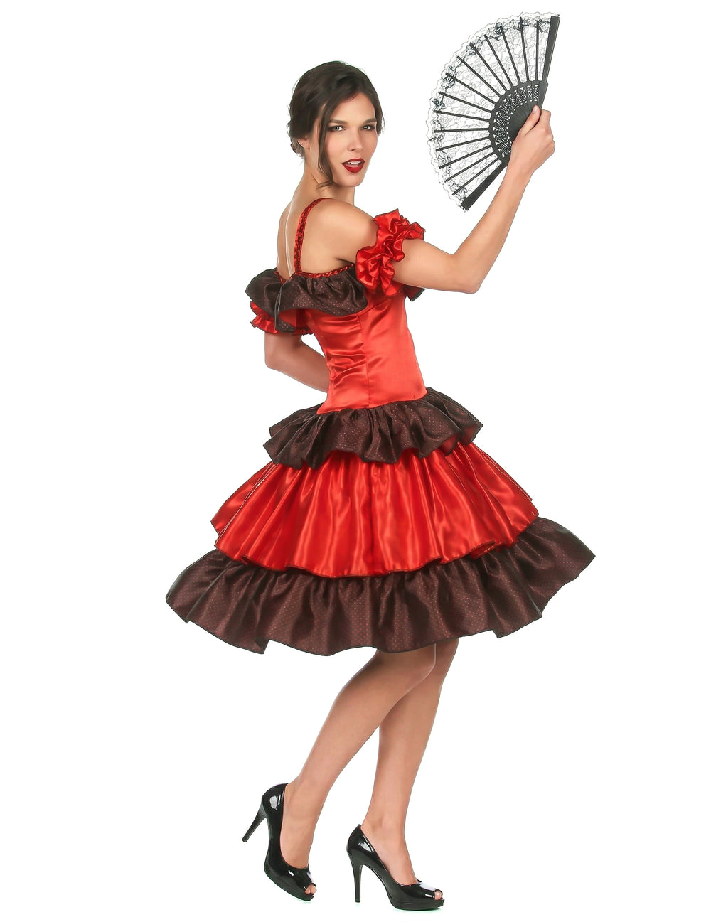Vue de profil du déguisement flamenco
