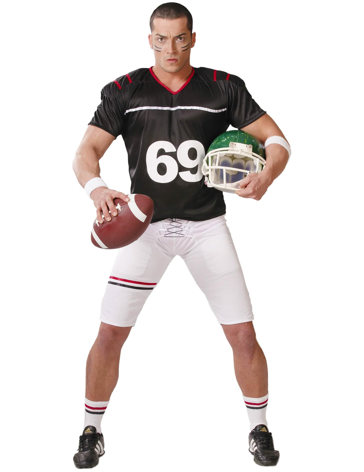 Fato de jogador de futebol americano para homem black and white