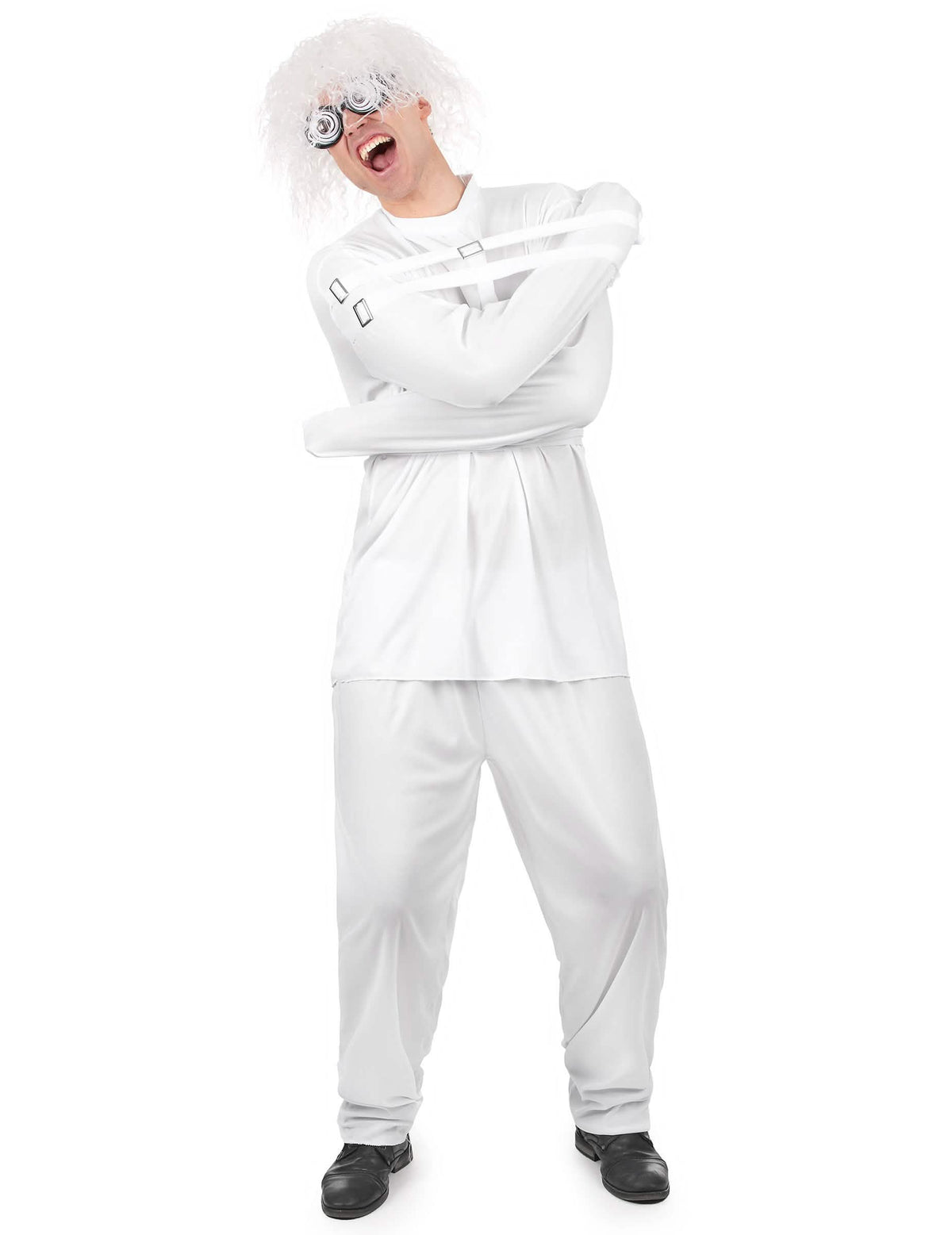 Camisola de fantasia louca para adulto branco