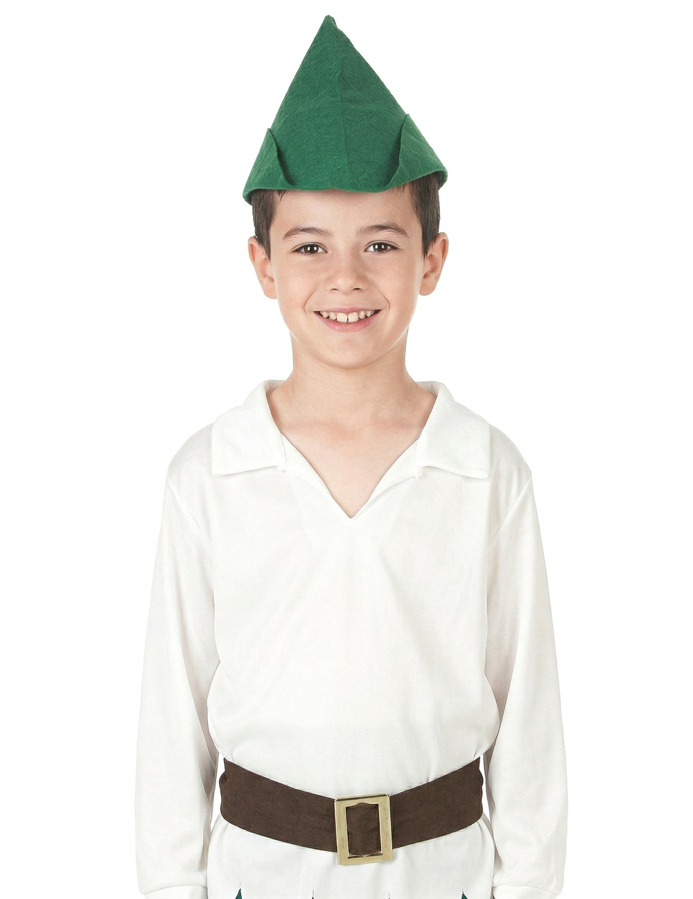 Gros plan sur le chapeau du déguisement de garçon des bois