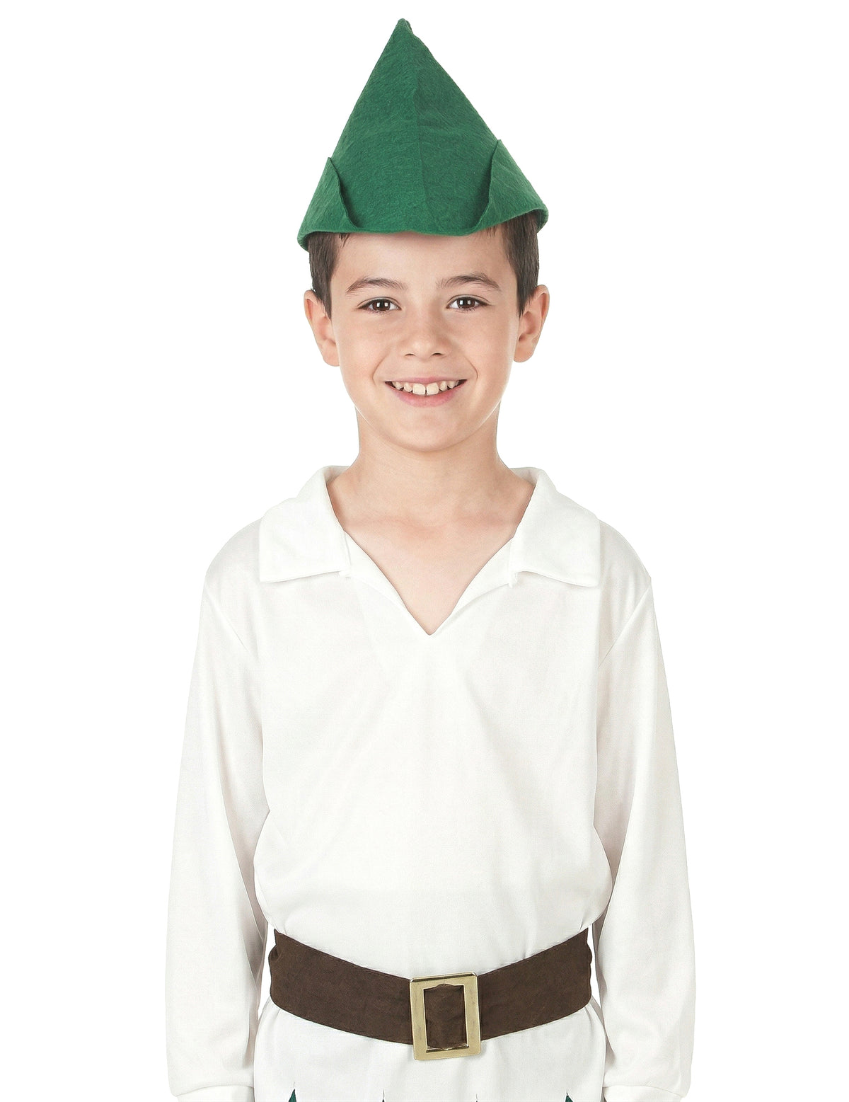 Gros plan sur le chapeau du déguisement de garçon des bois