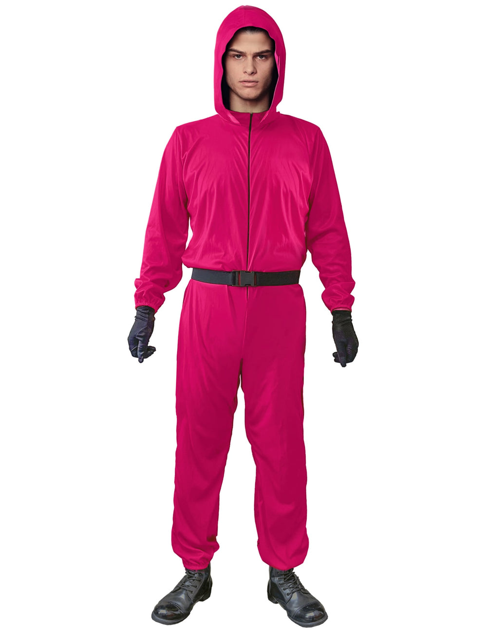 Déguisement de gardien de jeu pour adulte rose avec ceinture noire
