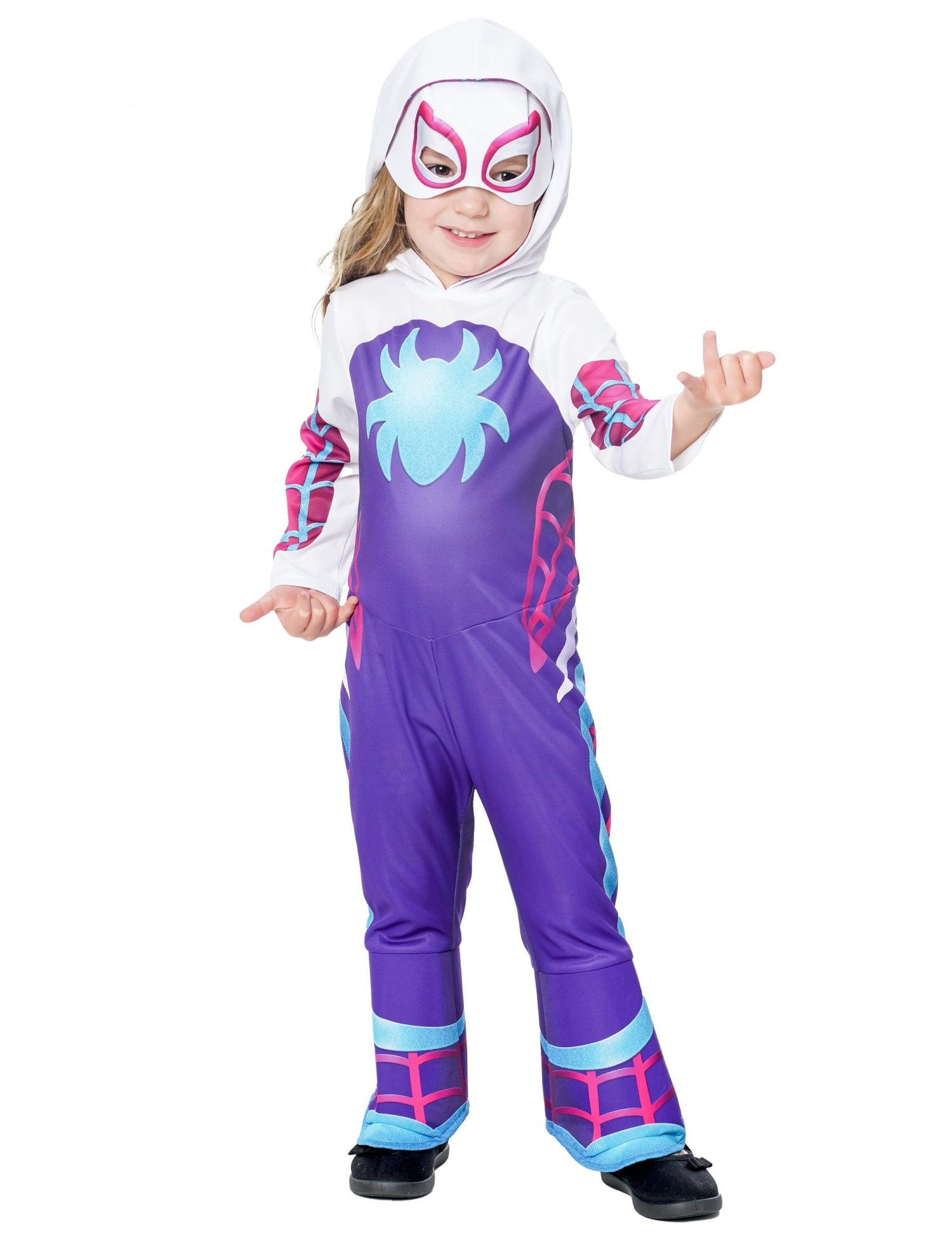 Déguisement Ghost Spider classique Spidey et ses amis extraordinaires pour enfant blanc violet et rose