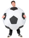 Déguisement gonflable ballon de foot pour adulte blanc et noir
