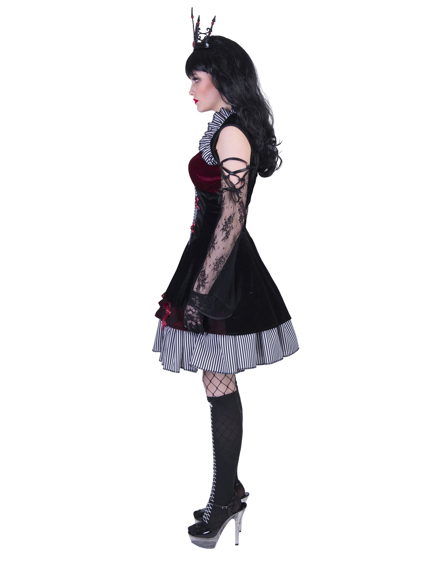Vue de profil du déguisement lady gothique pour femme