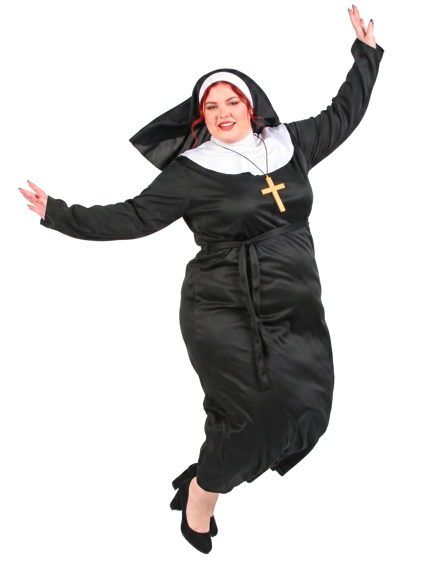 Disfarce freira tamanho grande mulher